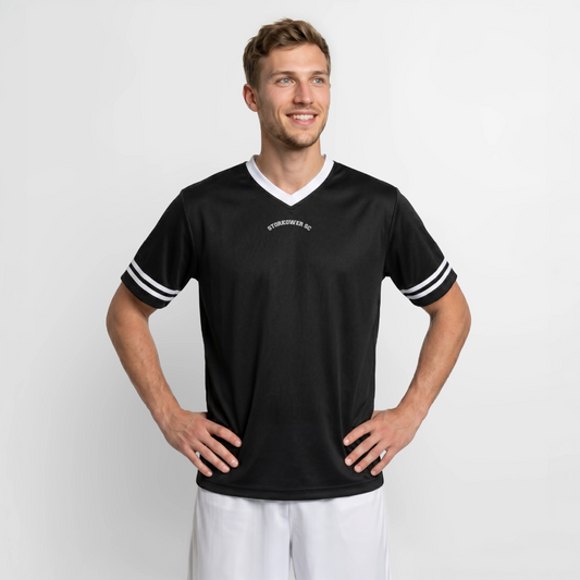 Retro-Mesh-Shirt "High School" - Schwarz/Weiß