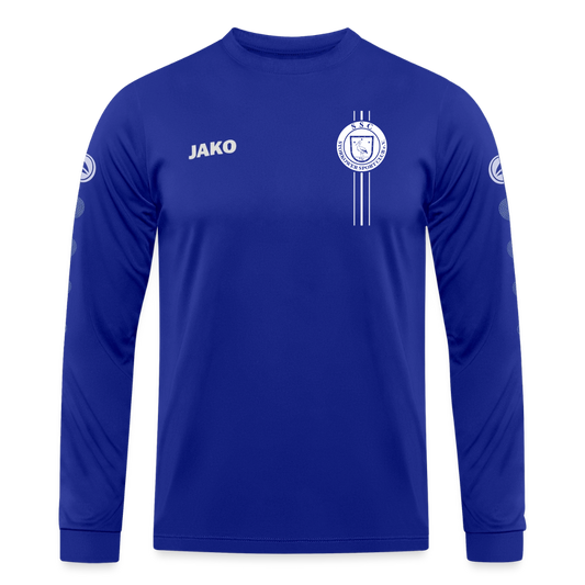 JAKO Trikot Team Langarm "Wappen-Streifen & Storkower SC" - Royalblau