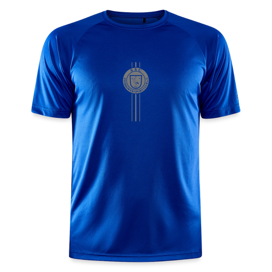 CRAFT Trainings-Shirt "Wappen-Streifen" - Royalblau