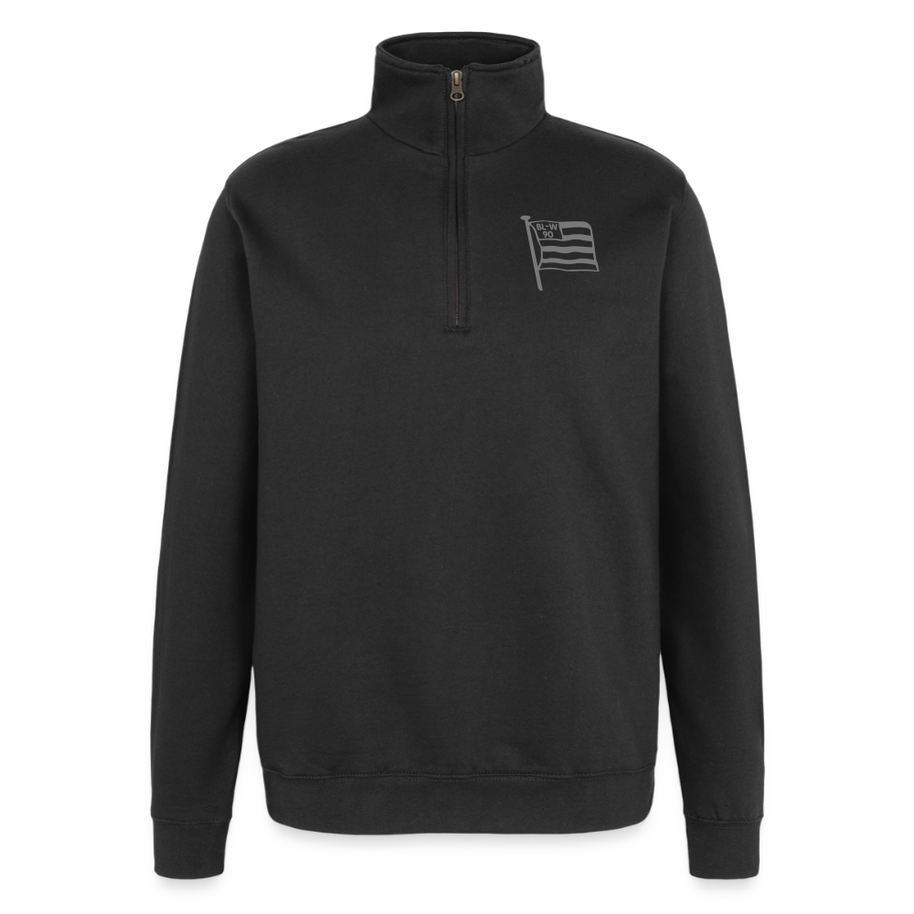 Quarter-Zip-Pullover • Fahne - Schwarz