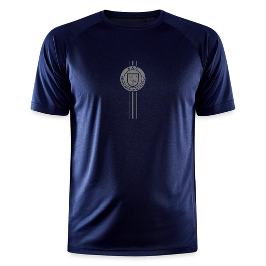 CRAFT Trainings-Shirt "Wappen-Streifen" - Dunkelnavy