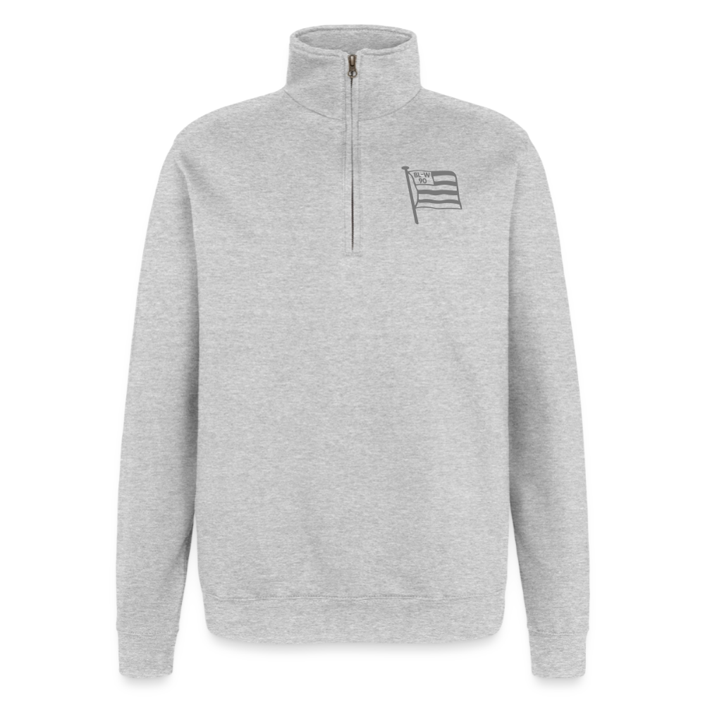 Quarter-Zip-Pullover • Fahne - Grau meliert