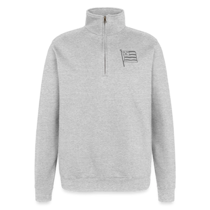 Quarter-Zip-Pullover • Fahne - Grau meliert