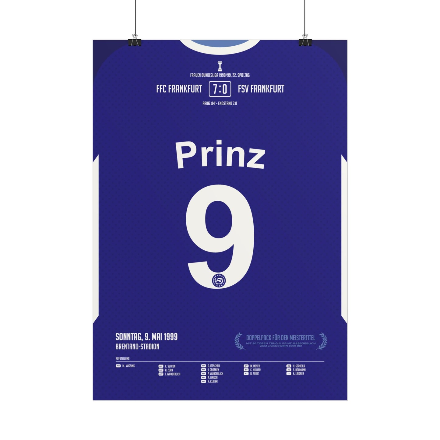 Birgit Prinz  | 9 • "Doppelpack für den Meistertitel" • 09.05.1999